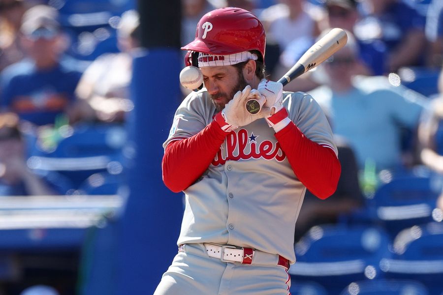 Phillies' Bryce Harper, plunked on arm, should be OK